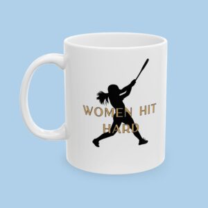 Women Hit Hard in Baseball Ceramic Mug