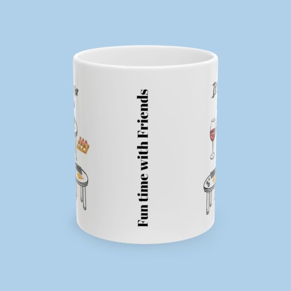 Its Bunco Time, Dice, Wine, Friends, Food, Laughs Ceramic Mug