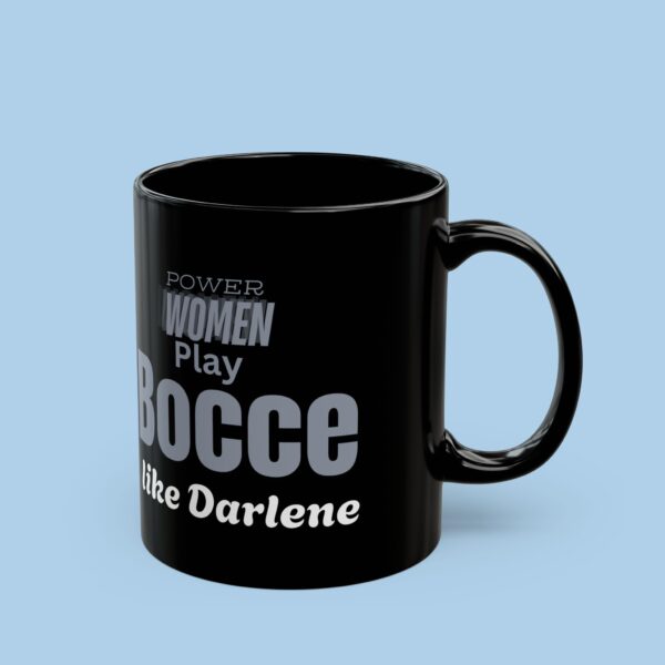 Power Women Play Bocce Black Mug