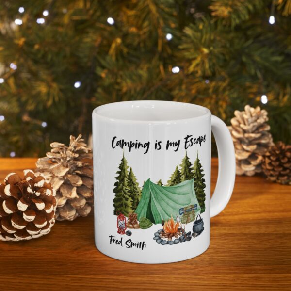 Personalized Camping is my Escape Ceramic Mug