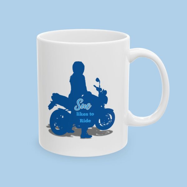 Personalized Likes to Ride a Motorcycle Ceramic Mug