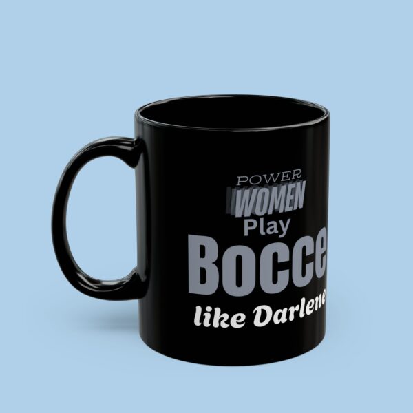Power Women Play Bocce Black Mug