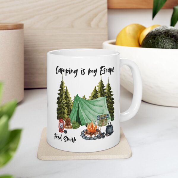 Personalized Camping is my Escape Ceramic Mug