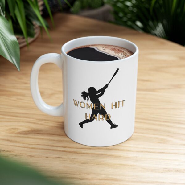 Women Hit Hard in Baseball Ceramic Mug