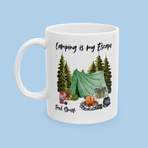 Personalized Camping is my Escape Ceramic Mug