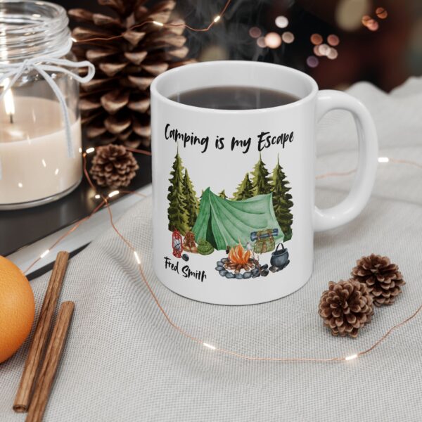 Personalized Camping is my Escape Ceramic Mug