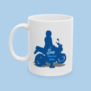 Personalized Likes to Ride a Motorcycle Ceramic Mug