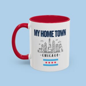 My Home Town Chicago Colorful Mugs, gifts for her, gifts for him, Cubs, Lakefront