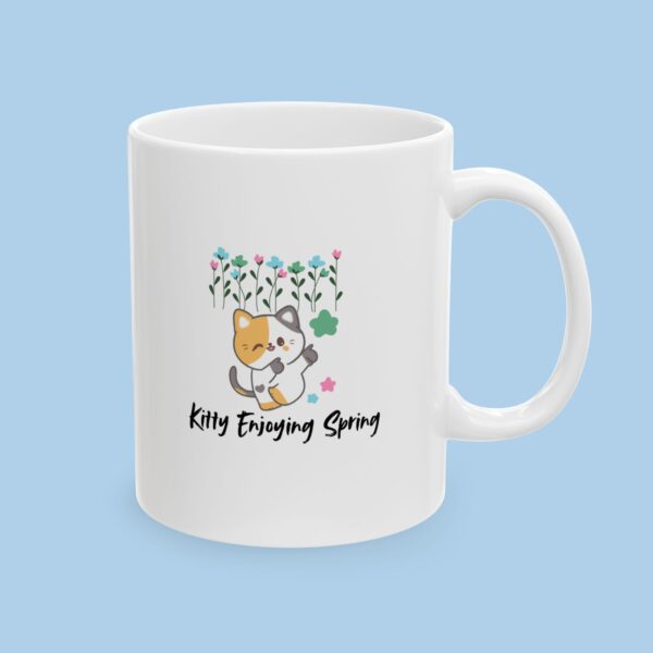 Kitty Enjoying Spring Ceramic Mug