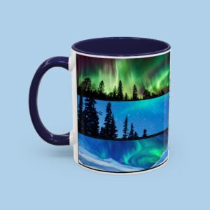 Personalized Northern Lights Bucket List Accent Coffee Mug