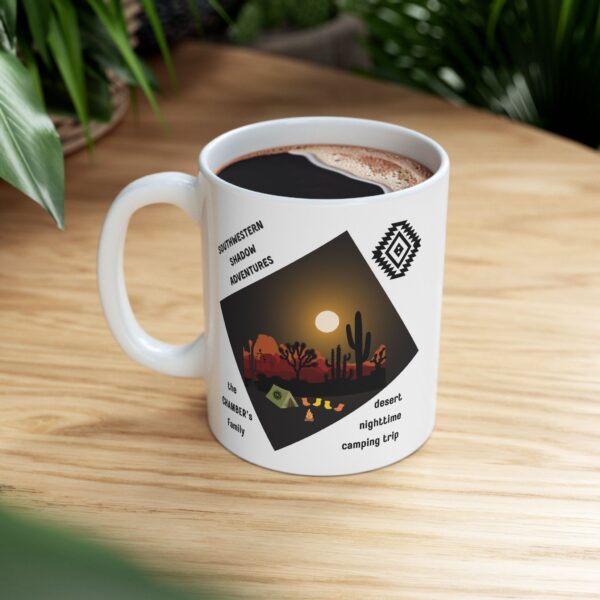 Personalized Southwestern Desert Nighttime Camping Trip Ceramic Mug