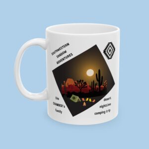 Personalized Southwestern Desert Nighttime Camping Trip Ceramic Mug