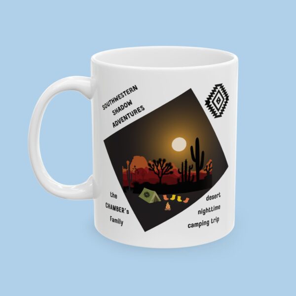Personalized Southwestern Desert Nighttime Camping Trip Ceramic Mug