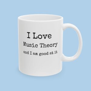 I Love Music Theory Ceramic Mug, gifts for her, gifts for him, orchestra, Band