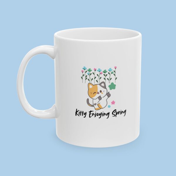 Kitty Enjoying Spring Ceramic Mug