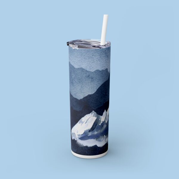 Mountain Scene Skinny Tumbler with Straw, 20oz