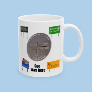 Personalized Four Corners and State Highway Signs Ceramic Mug