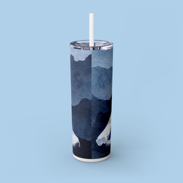 Mountain Scene Skinny Tumbler with Straw, 20oz