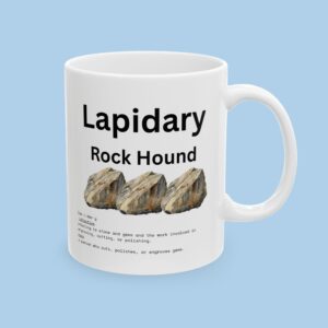 Lapidary Rock Hound Ceramic Mug, Gems, Stones