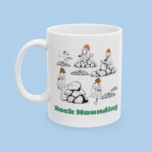 Rock Hounding Dog Ceramic Mug, Lapidary, Arts and Crafts
