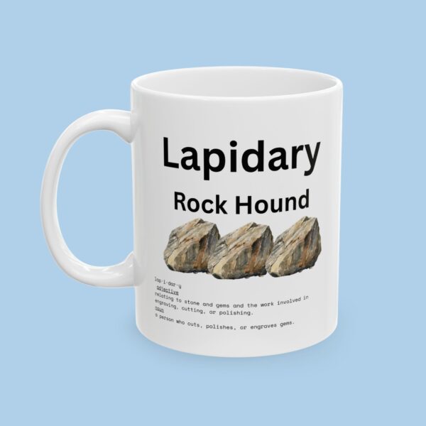 Lapidary Rock Hound Ceramic Mug, Gems, Stones